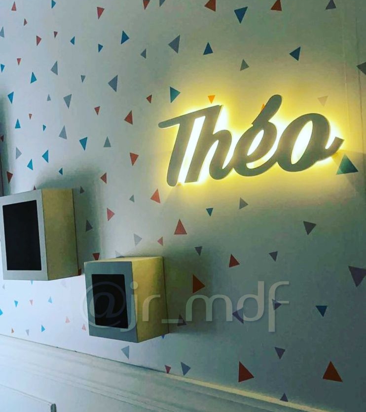 Nome Luminoso Led Sem Fio Decorativo