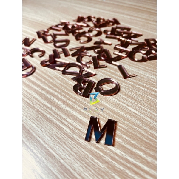 Mini Letras em Acrílico Espelhado para Decoração Nomes Letreiros Sinalização Rose Dourado Azul Prata Lilás - Imagem 2