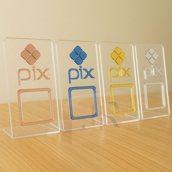 Plaquinhas De Pix Comércio Qrcode Acrílico Detalhes Espelhado - Imagem 3