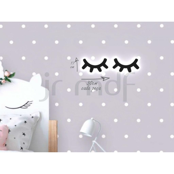 Luminárias Cílios Unicórnio em MDF LED  30 cm - Imagem 2