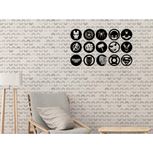 Quadros Decorativo Vazado  Kit Heróis 3mm MDF - Imagem 3