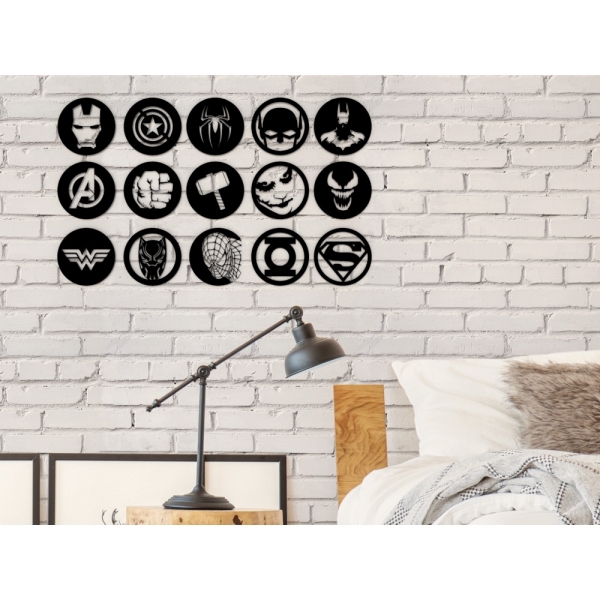 Quadros Decorativo Vazado  Kit Heróis 3mm MDF - Imagem 4