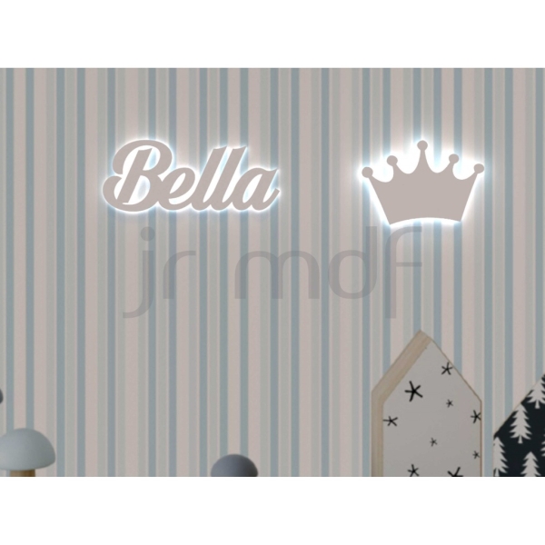 Kit 2 Luminosos Decorativos Nome Personalizado e Coroa Led - Imagem 3