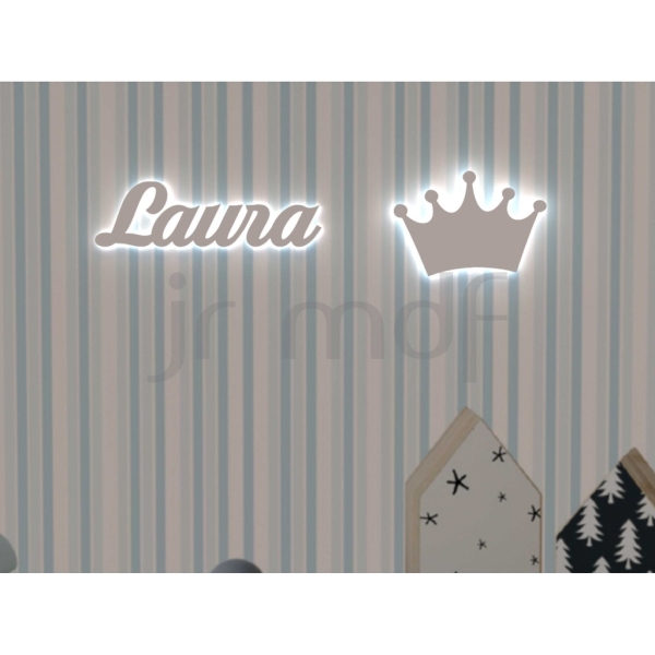Kit 2 Luminosos Decorativos Nome Personalizado e Coroa Led - Imagem 4