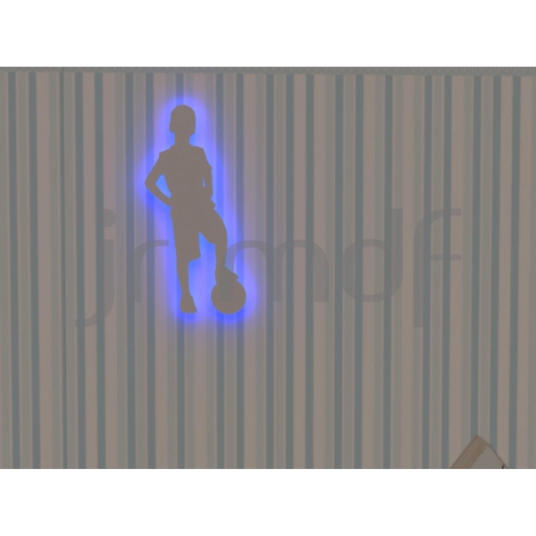 Luminoso de Parede Sem Fio Jogador Infantil Futebol Decorativo - Imagem 3