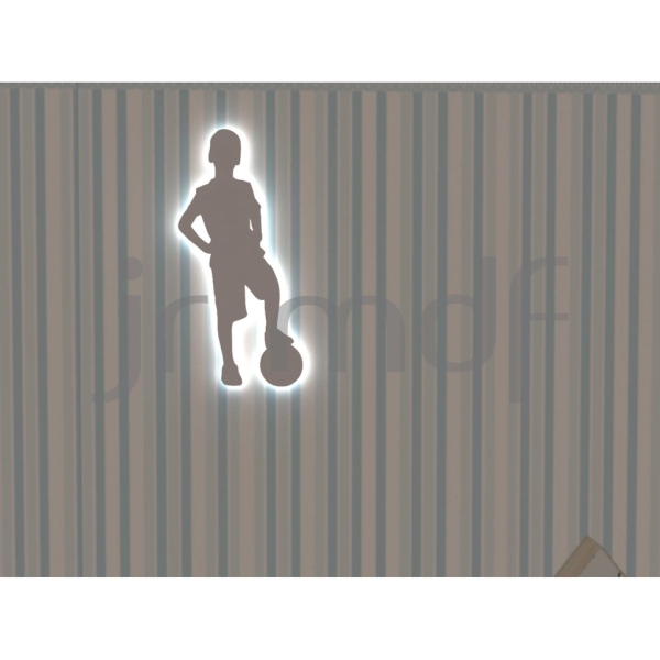 Luminoso de Parede Sem Fio Jogador Infantil Futebol Decorativo - Imagem 2