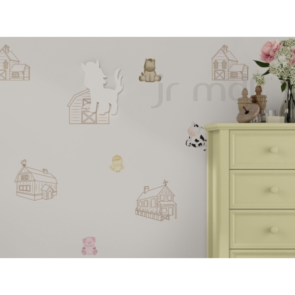 Cavalinho Fazendinha Luminoso Quarto Infantil Decoração Sem Fio - Imagem 3