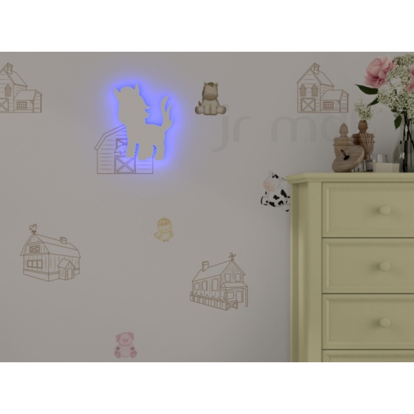 Cavalinho Fazendinha Luminoso Quarto Infantil Decoração Sem Fio - Imagem 5