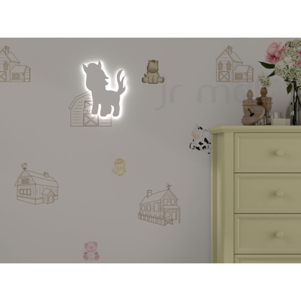 Cavalinho Fazendinha Luminoso Quarto Infantil Decoração Sem Fio - Imagem 6