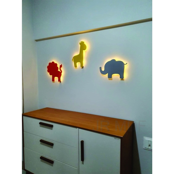 Kit 3 Luminosos Decorativos Zafari Animais Kids - Imagem 2