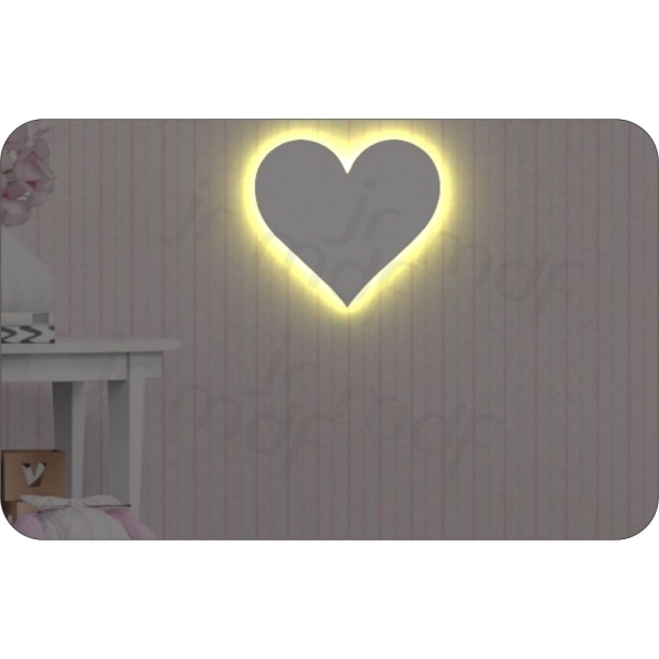 Coração Luminoso Decorativo sem fio para parede 30 x 35 cm - Imagem 3