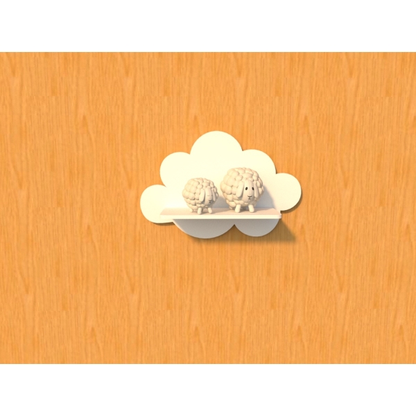 Trio De Nicho Prateleira Nuvem Mdf Decoração Quarto Do Bebê - Imagem 2