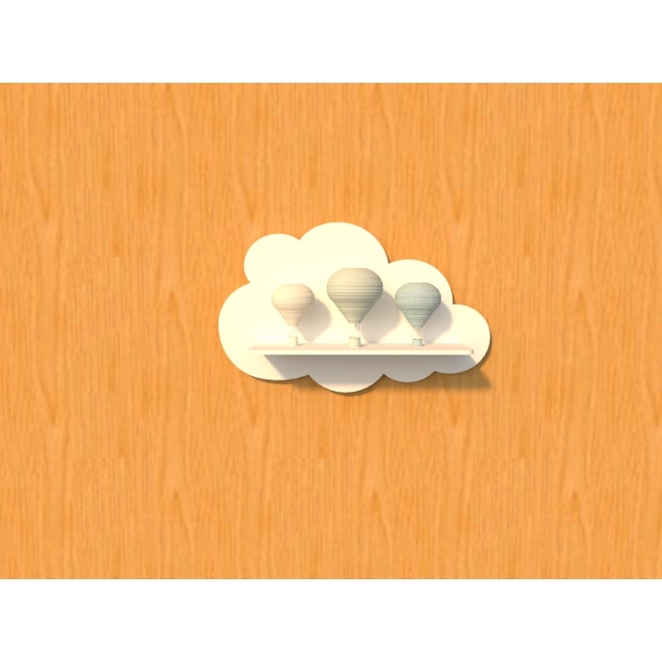 Trio De Nicho Prateleira Nuvem Mdf Decoração Quarto Do Bebê - Imagem 3