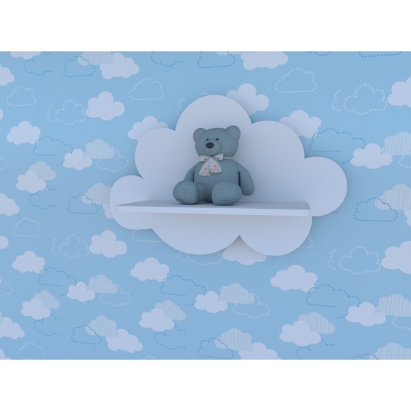 Trio De Nicho Prateleira Nuvem Mdf Decoração Quarto Do Bebê - Imagem 8