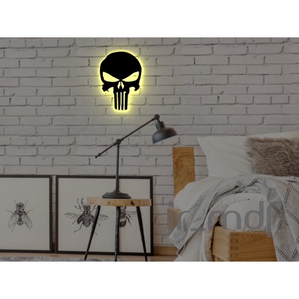 Luminoso Caveira O Justiceiro Sem Fio a Pilhas