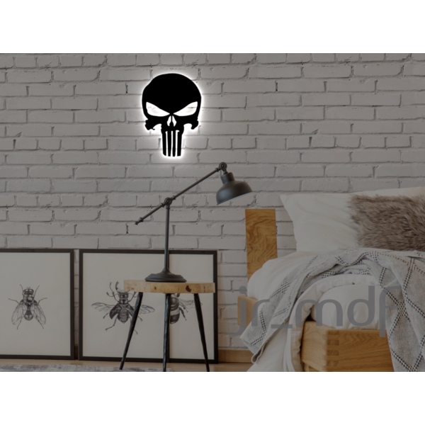 Luminoso Caveira O Justiceiro Sem Fio a Pilhas - Imagem 4