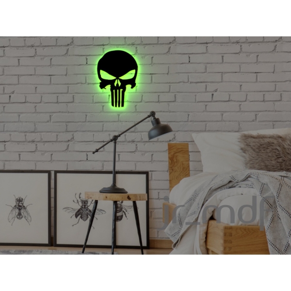Luminoso Caveira O Justiceiro Sem Fio a Pilhas - Imagem 6