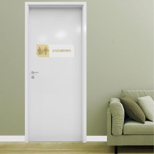 Placa De Porta Sinalização Banheiro Mdf Acrílico - Imagem 2