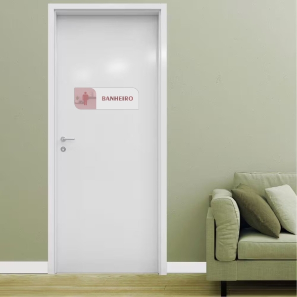 Placa de Sinalização Banheiro Masculino Acrílico Espelhado – Prata, Dourado ou Rosé - Imagem 2