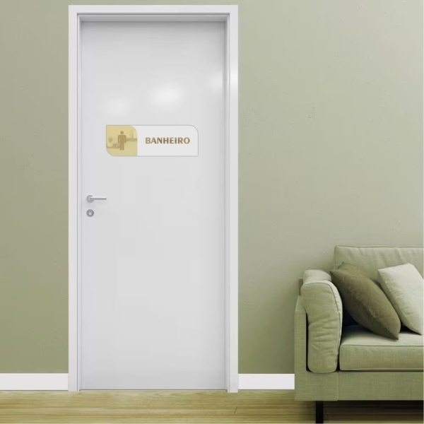 Placa de Sinalização Banheiro Masculino Acrílico Espelhado – Prata, Dourado ou Rosé - Imagem 4
