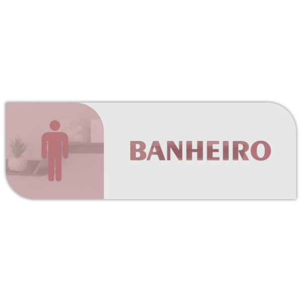 Placa de Sinalização Banheiro Masculino Acrílico Espelhado – Prata, Dourado ou Rosé - Imagem 5