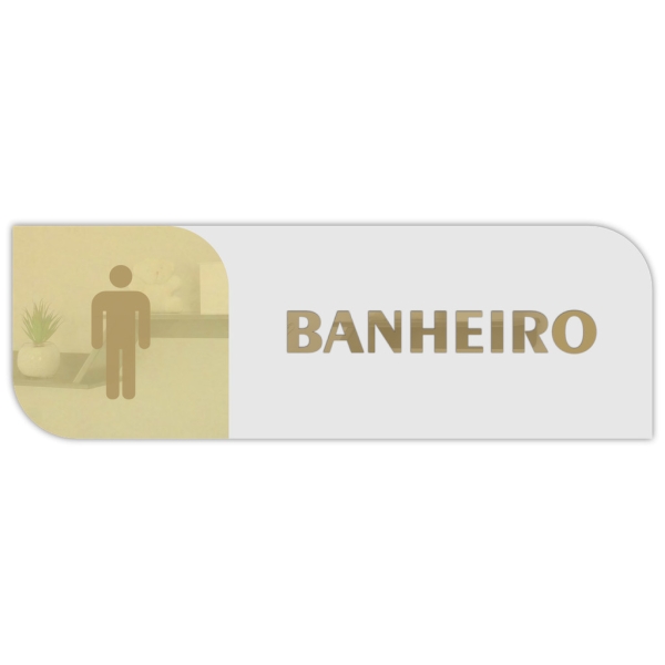 Placa de Sinalização Banheiro Masculino Acrílico Espelhado – Prata, Dourado ou Rosé - Imagem 6