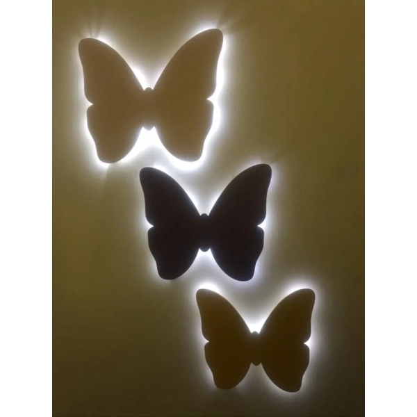 Trio Borboletas Luminosas Decorativas Parede - Imagem 4