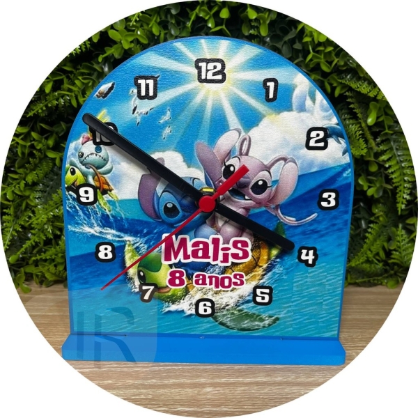 Relógio Centro de mesa Personalizados Lembranças Festas Stitch