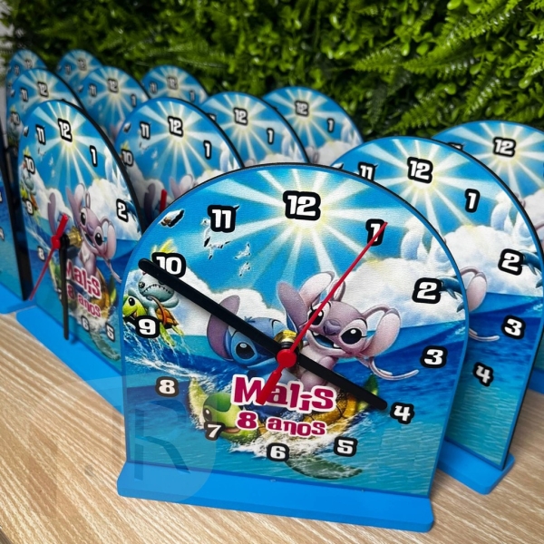 Relógio Centro de mesa Personalizados Lembranças Festas Stitch - Imagem 2