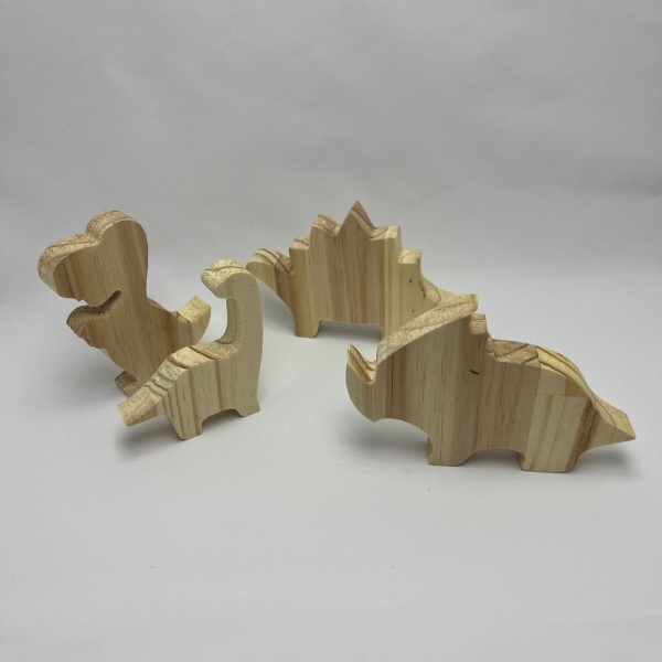 Kit 4 dinossauros decorativos Pinus