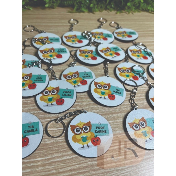 Chaveiros Dia dos Professores Corujinhas Lembranças Personalizadas