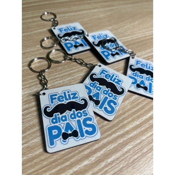 Kit 20 Chaveiros Feliz Dia dos Pais Bigode Presente Lembrança Dia dos Pais