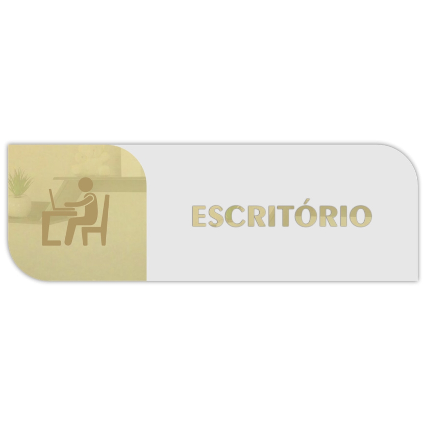 Placa De Porta Sinalização Escritório Mdf Acrílico