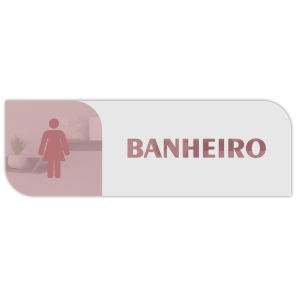 Placa De Porta Sinalização Banheiro Feminino Mdf Acrílico