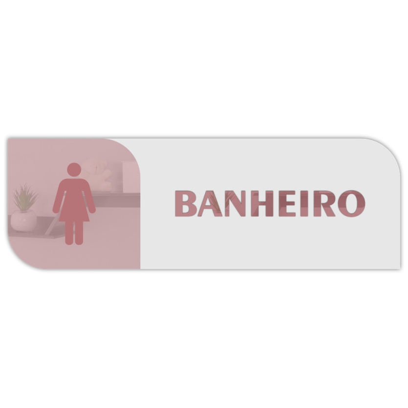 Placa De Porta Sinalização Banheiro Feminino Mdf Acrílico