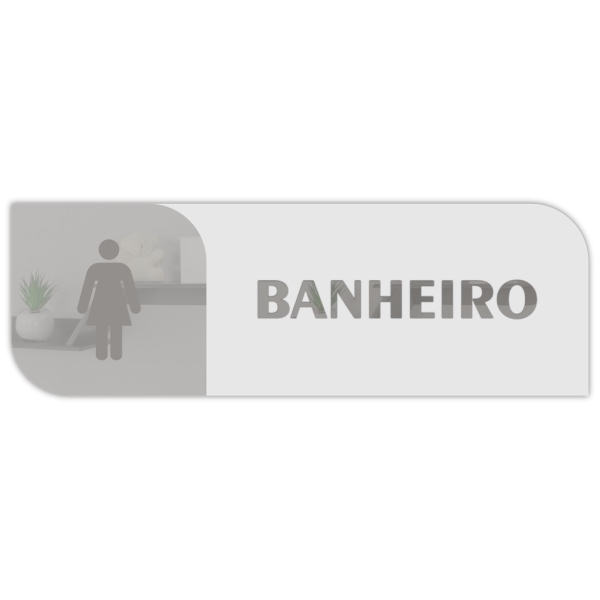 Placa De Porta Sinalização Banheiro Feminino Mdf Acrílico - Imagem 5
