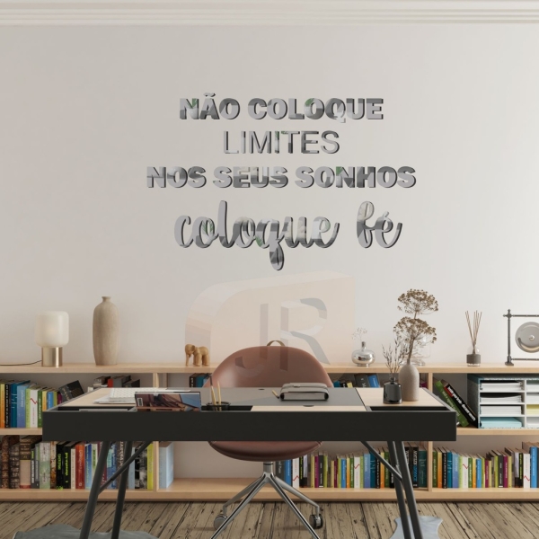 Espelho Decorativo Frase em Acrílico Não Coloque Limites Coloque Fé - Imagem 4