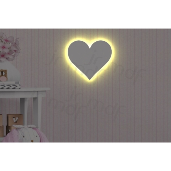 Coração Luminoso Decoração Quarto Infantil 27 x 25 cm - Imagem 2