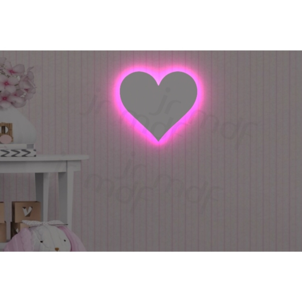 Coração Luminoso Decoração Quarto Infantil 27 x 25 cm - Imagem 5
