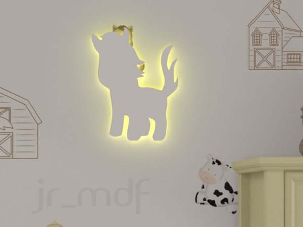 Cavalinho Fazendinha Luminoso Quarto Infantil Decoração Sem Fio