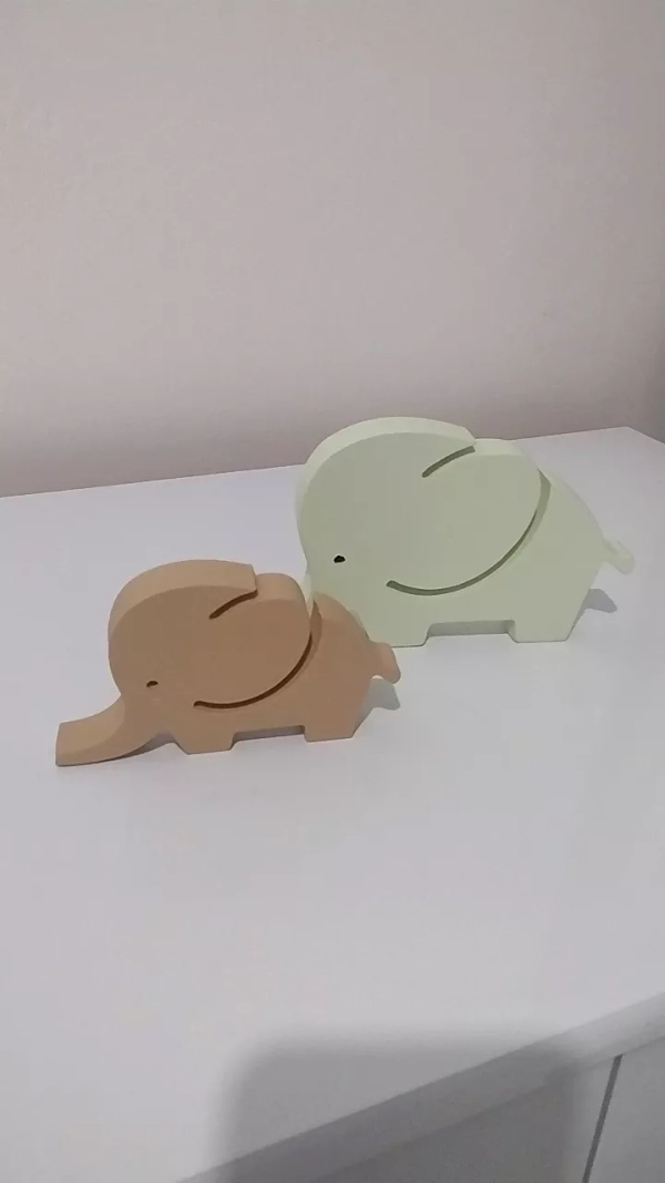 Elefantinhos MDF Decorativos de Mesa Quarto de Bebê - Imagem 6