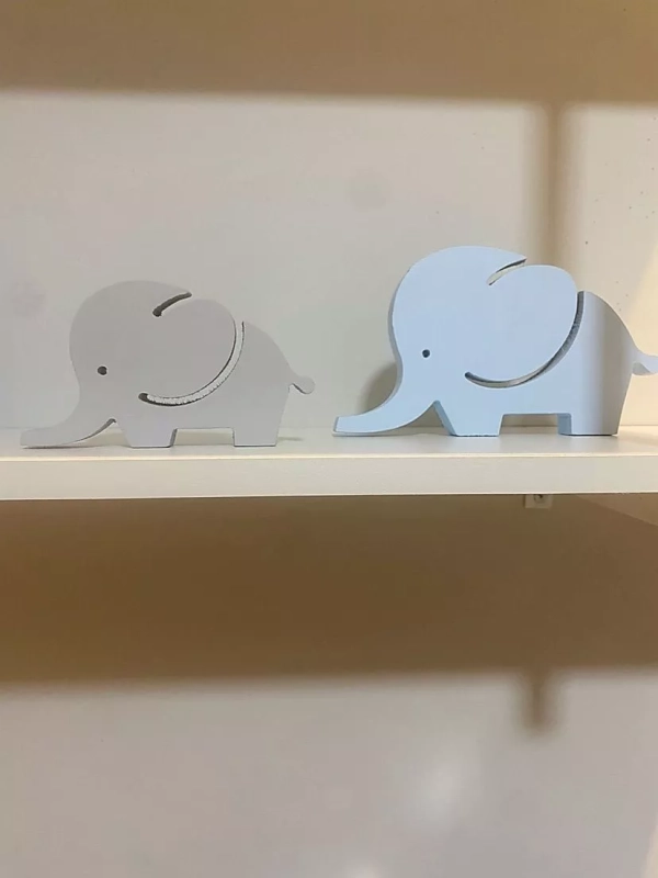 Elefantinhos MDF Decorativos de Mesa Quarto de Bebê