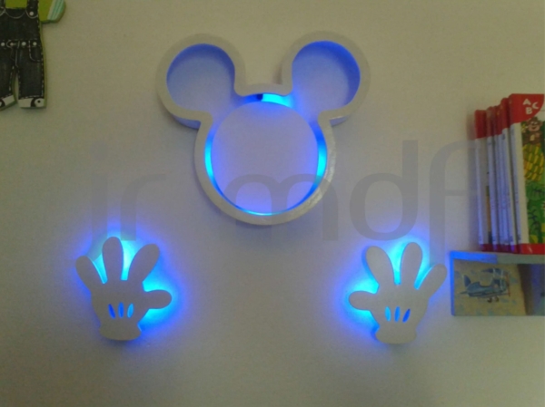 Kit Nicho Cabeça + Mãos do Mickey Com LED Sem Fio - Imagem 2