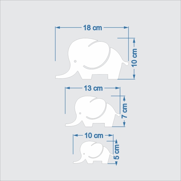 Elefantinhos MDF Decorativos de Mesa Quarto de Bebê - Imagem 3