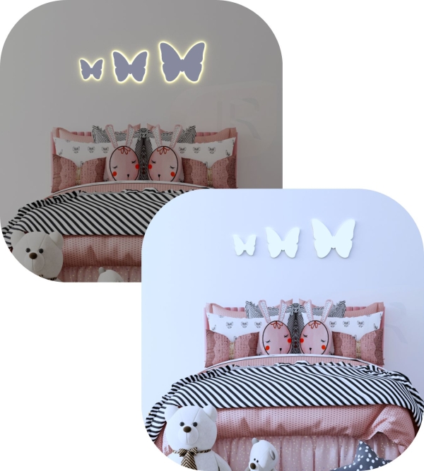 Trio Borboletas Luminosas Decorativas Parede - Imagem 6