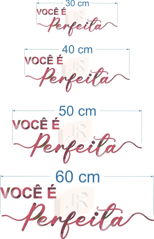 Frase Decorativa "Você é Perfeita" Acrílico Rose Gold/ Dourado/ Prata/ Lilás - Imagem 5