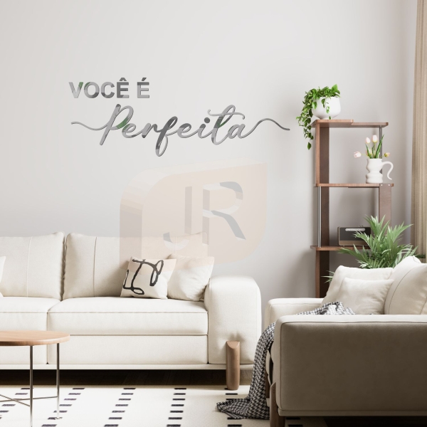 Frase Decorativa "Você é Perfeita" Acrílico Rose Gold/ Dourado/ Prata/ Lilás - Imagem 4