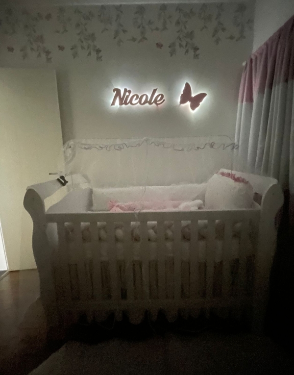Nome Luminoso + Borboleta Led Sem Fio Decorativo - Imagem 2