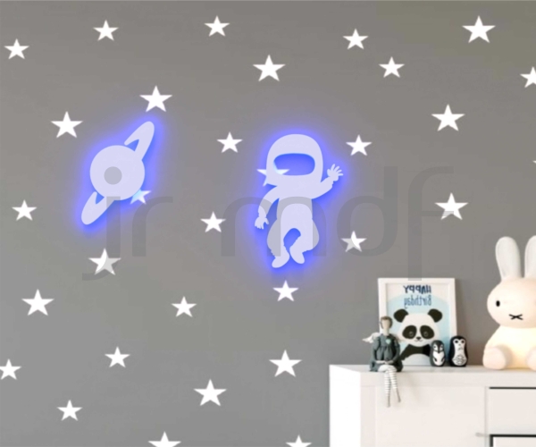 Kit 2 Luminosos Decorativos Planeta + Astronauta - Imagem 3