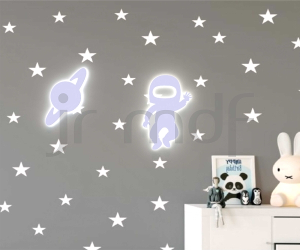 Kit 2 Luminosos Decorativos Planeta + Astronauta - Imagem 2